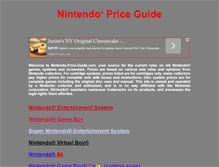 Tablet Screenshot of nintendo-price-guide.com